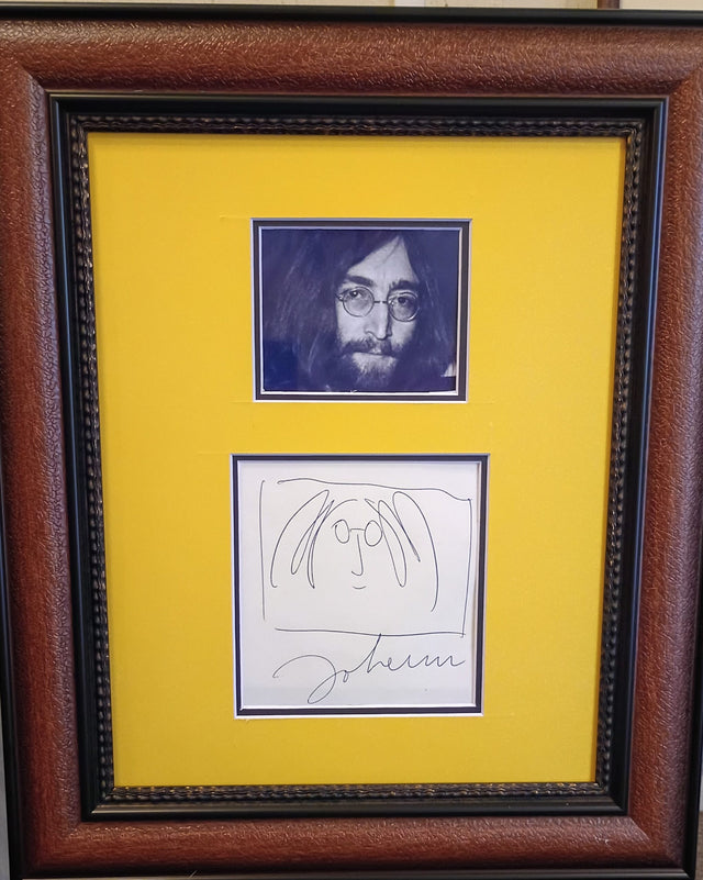 John Lennon autograph and sketch