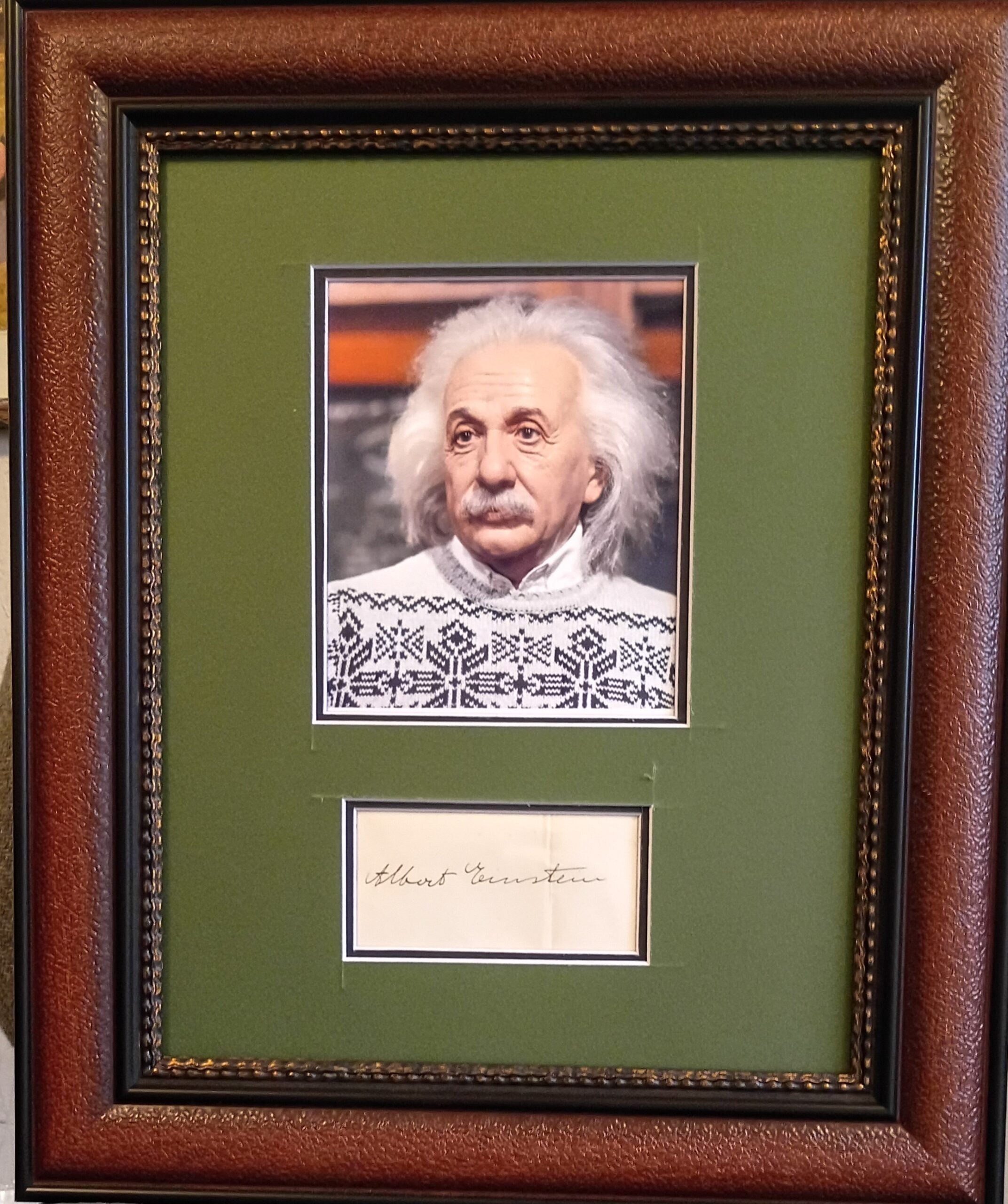 Albert Einstein framed autograph
