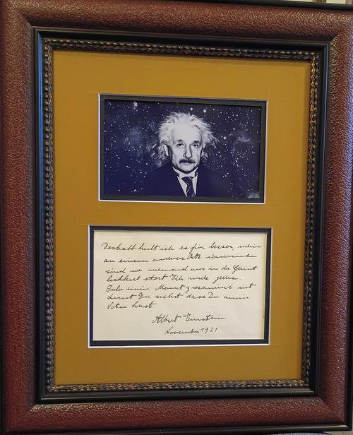 Albert Einstein signed note