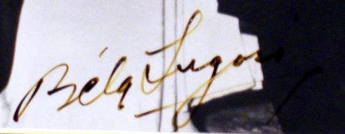 Bela Lugosi autographed photo