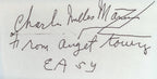 Charles Manson signed memorabilia