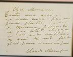Claude Monet signed note
