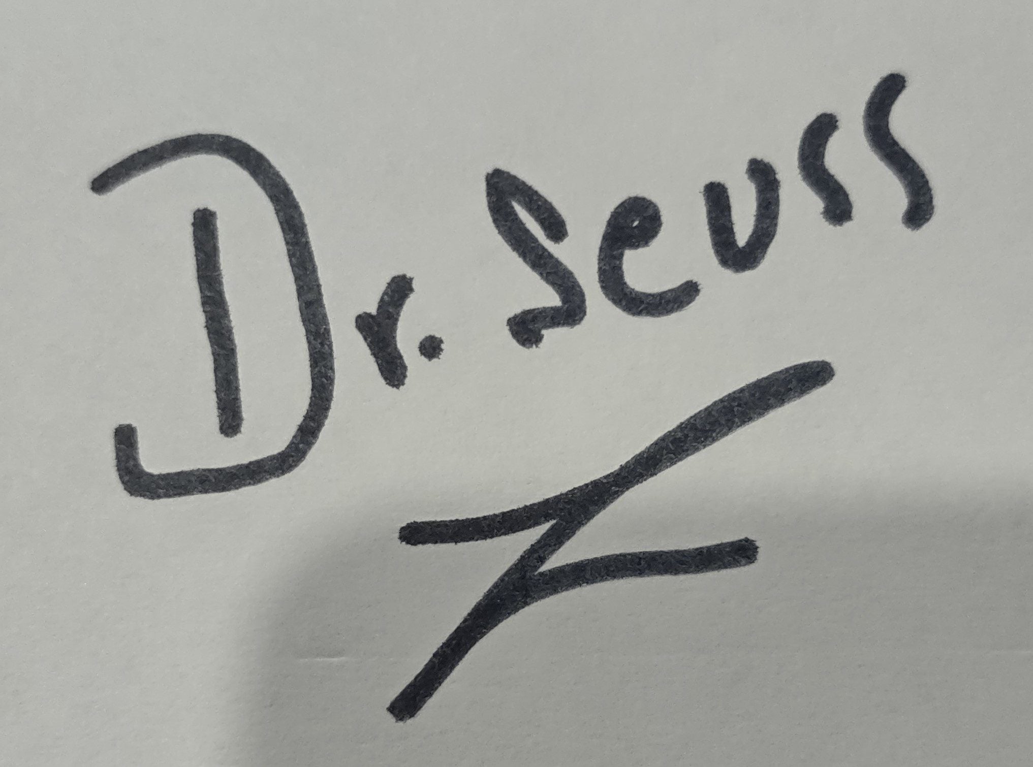 Dr. Suess autographed cut