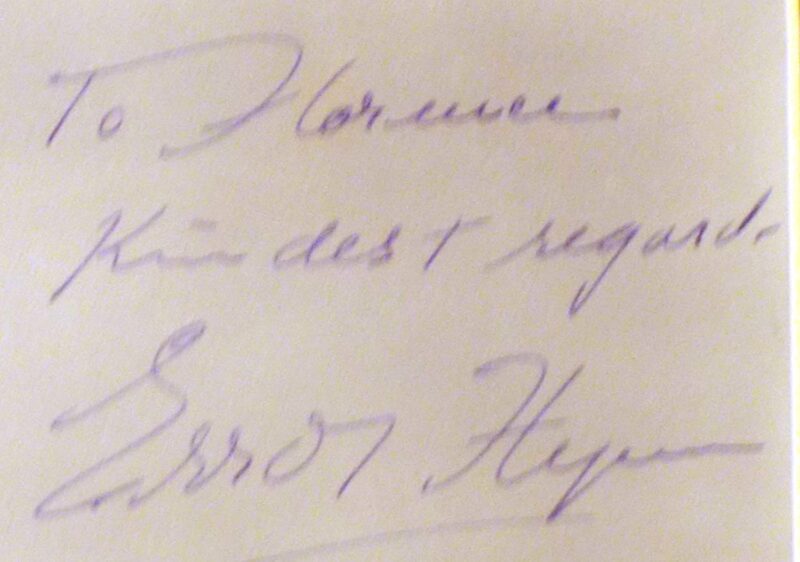 Errol Flynn autograph