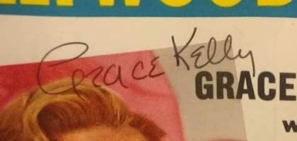 Grace Kelly signed magazine