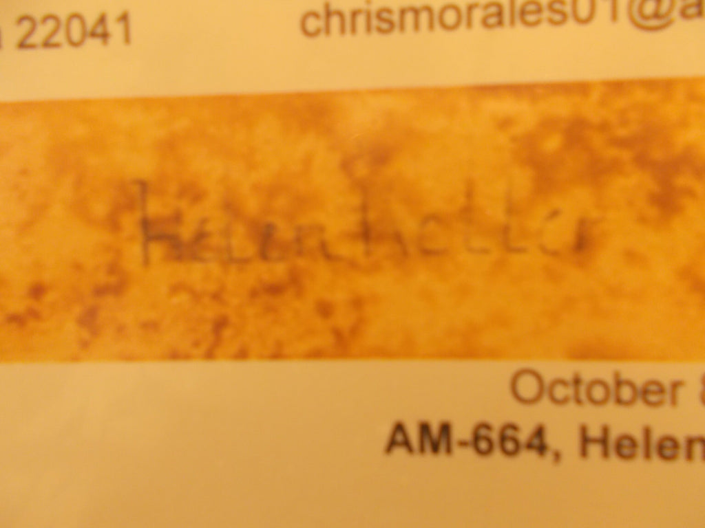Authentic Helen Keller signature