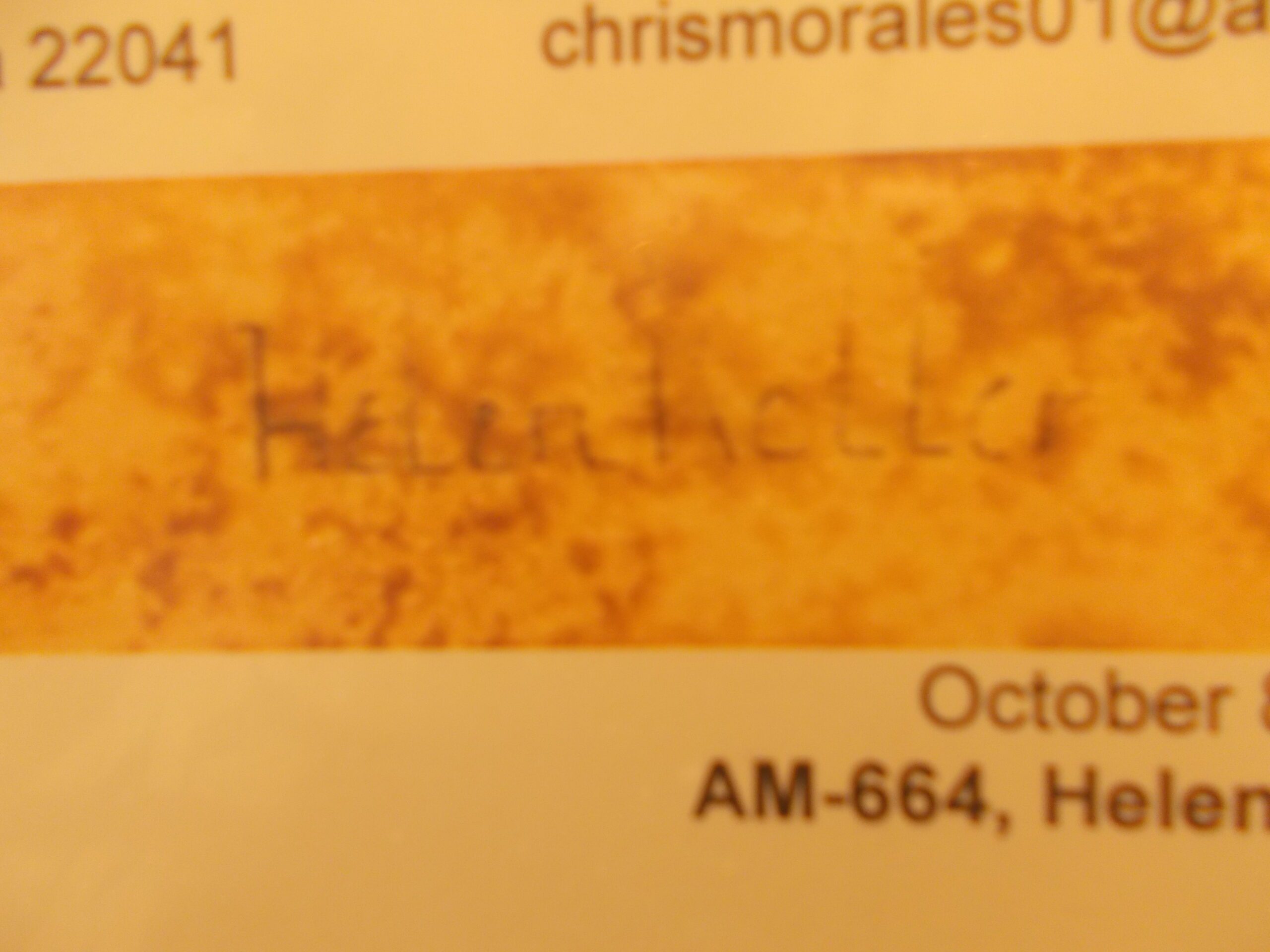 Authentic Helen Keller signature