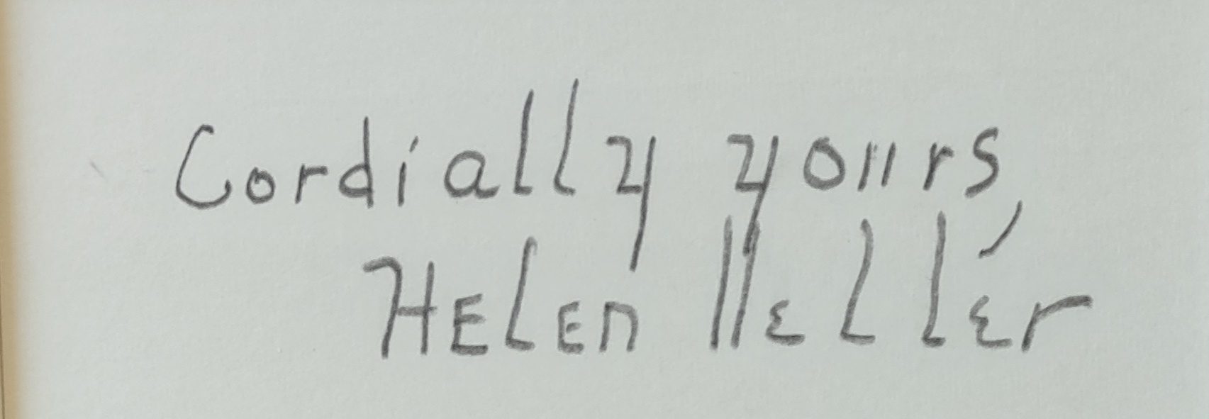 Hellen Keller autograph