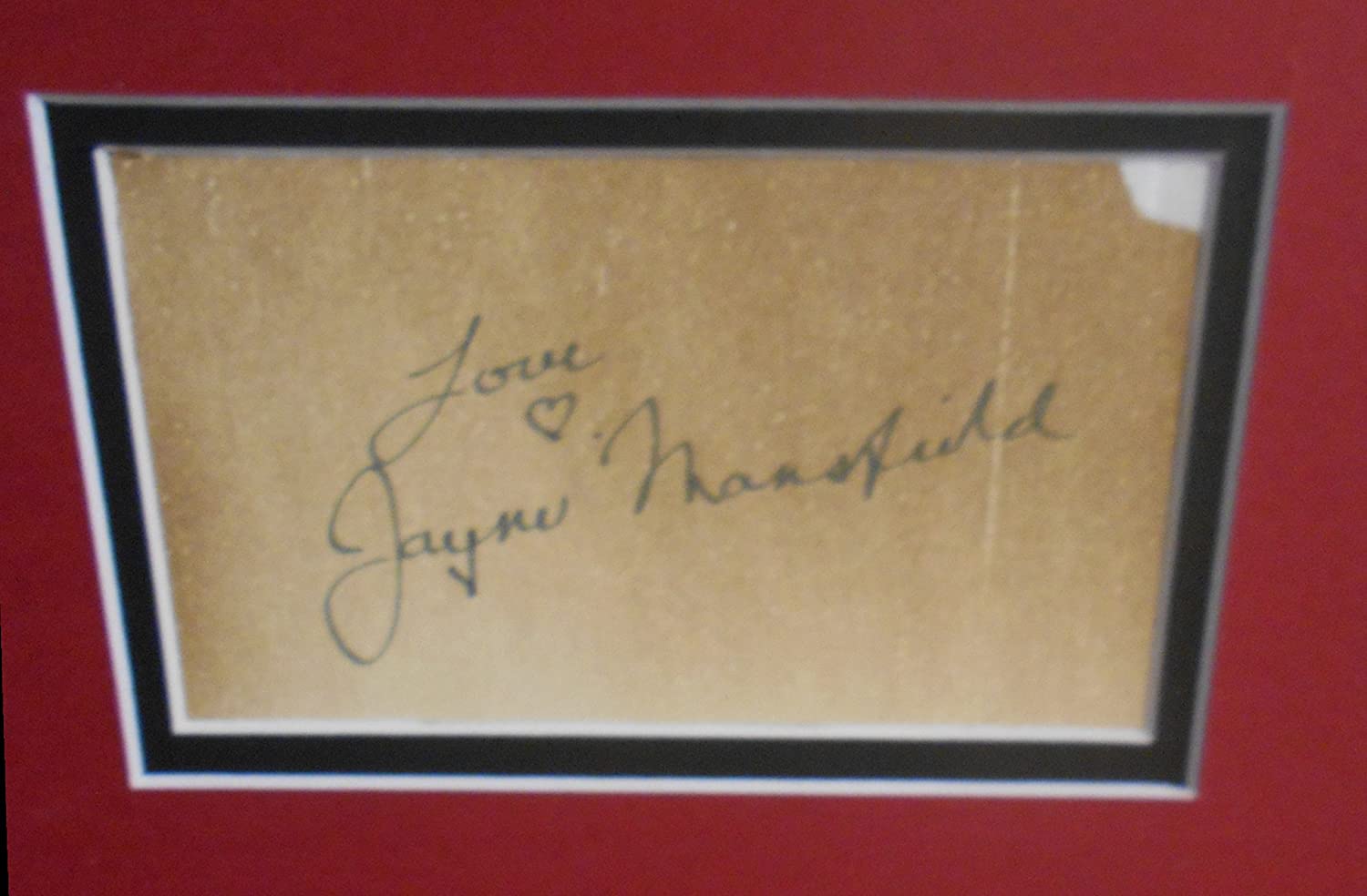 Jayne Mansfield autograph