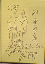 John Lennon signed sketch