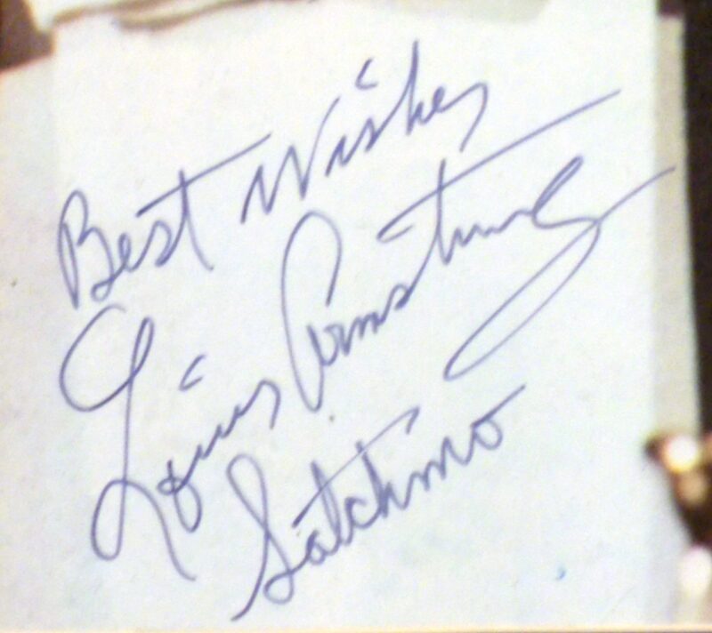 Louis ‘Satchmo” Armstrong autographed photo