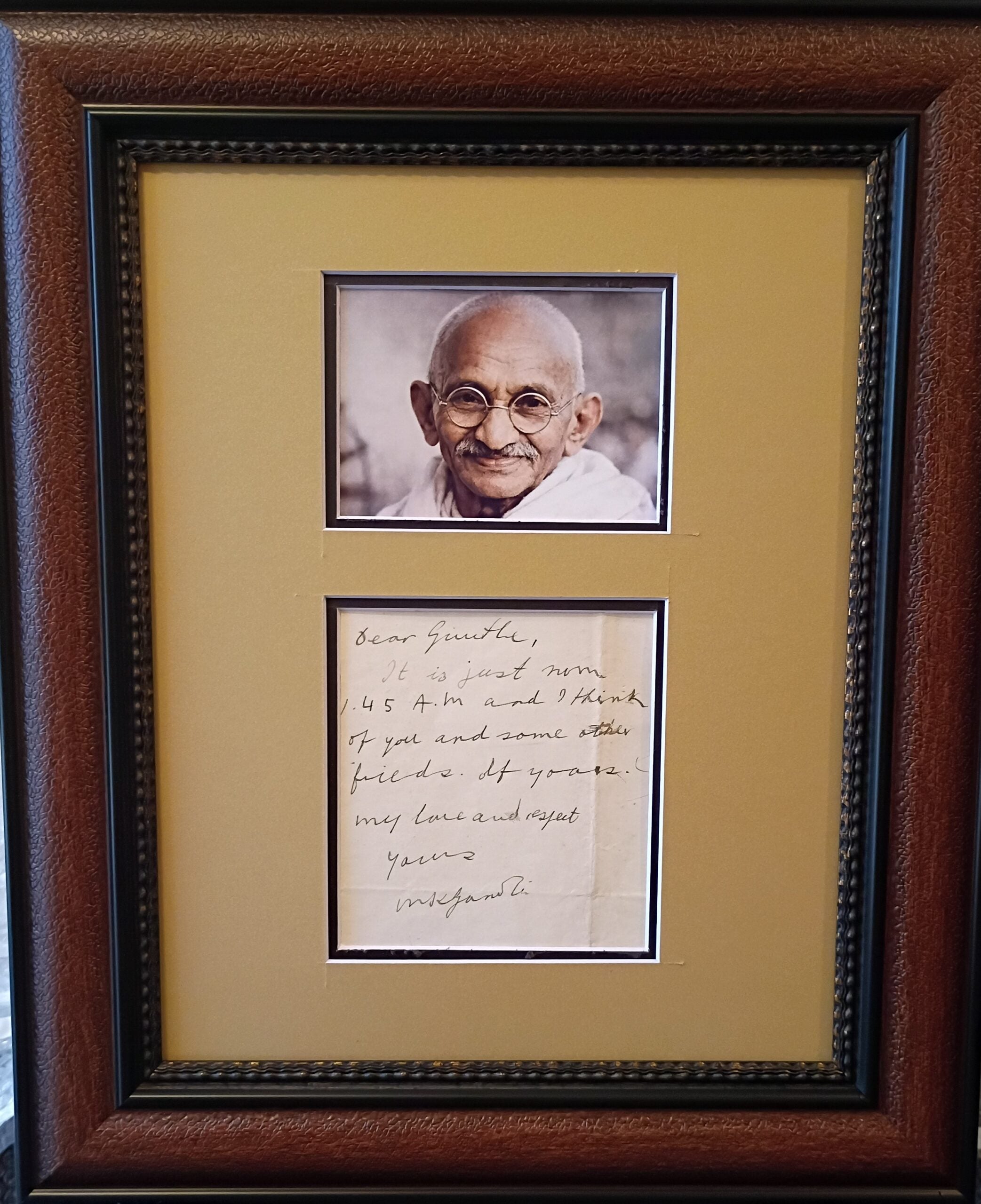 Mahatma Gandhi handwritten letter