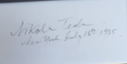 Nikola Tesla signed document
