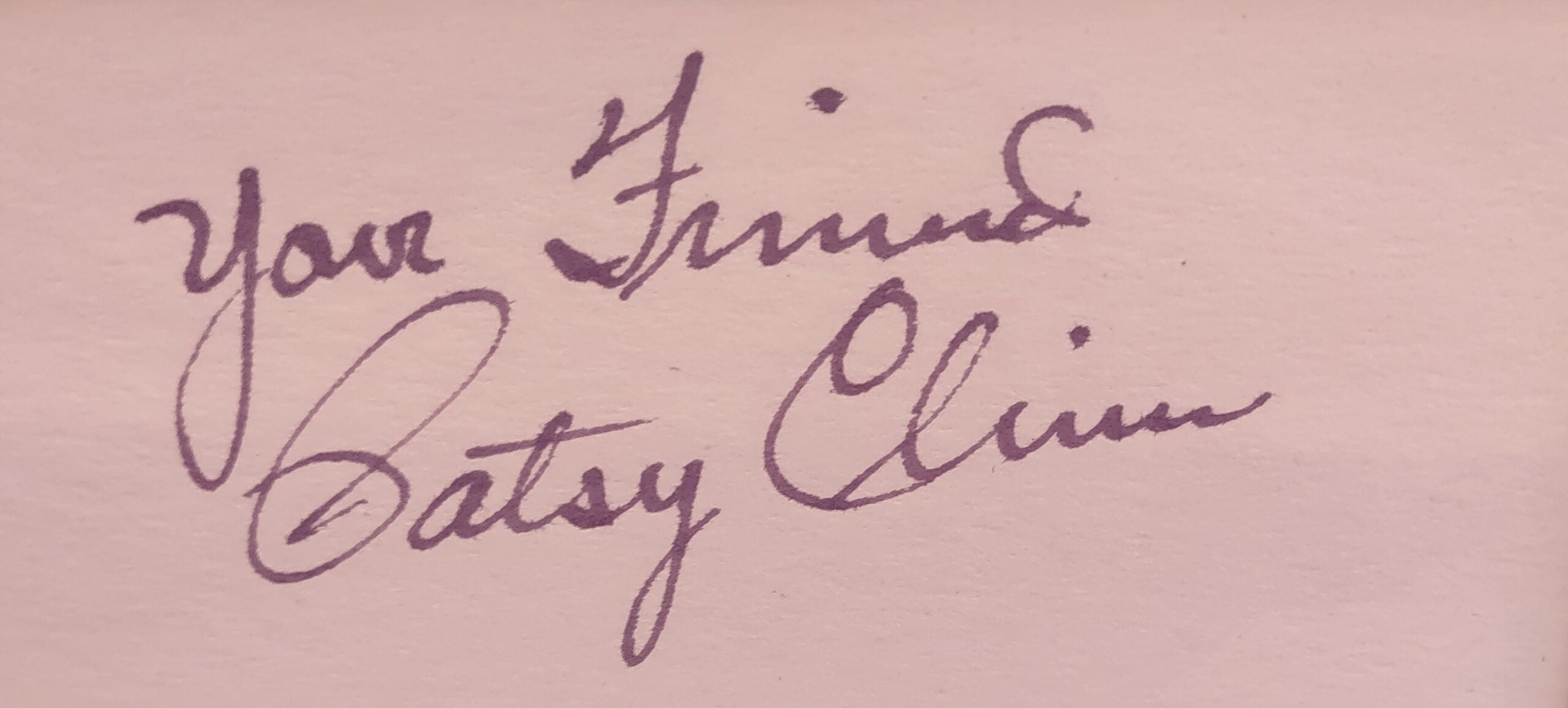 Patsy Cline autograph