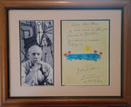 Pablo Picasso note and drawing signed