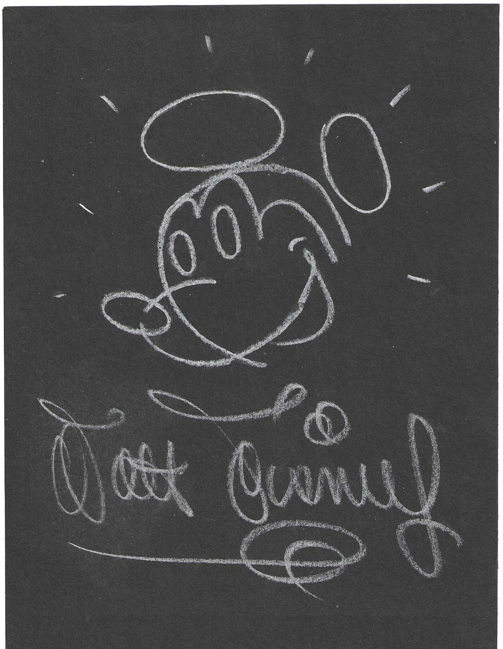 Walt Disney autograph and Mickey Sketch